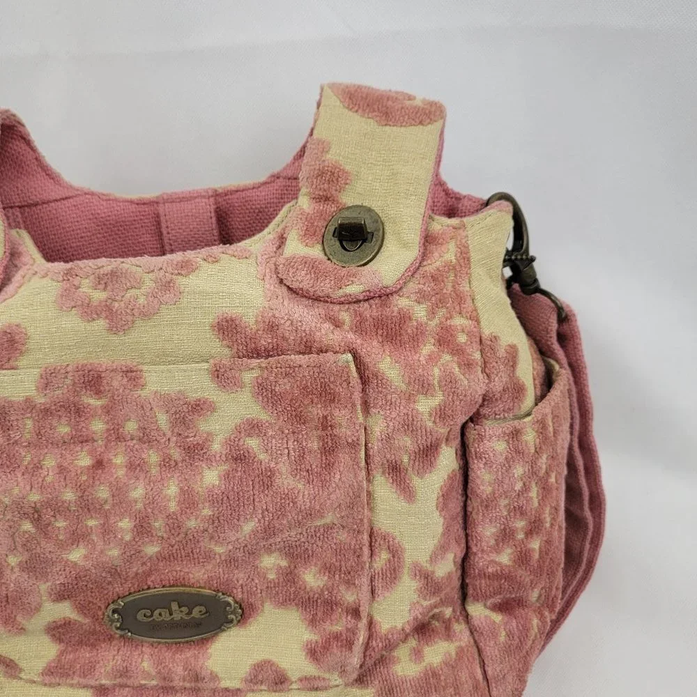 Petunia Pickle Bottom Cake Society Satchel Strawberry PINK Cut Velvet Tapestry